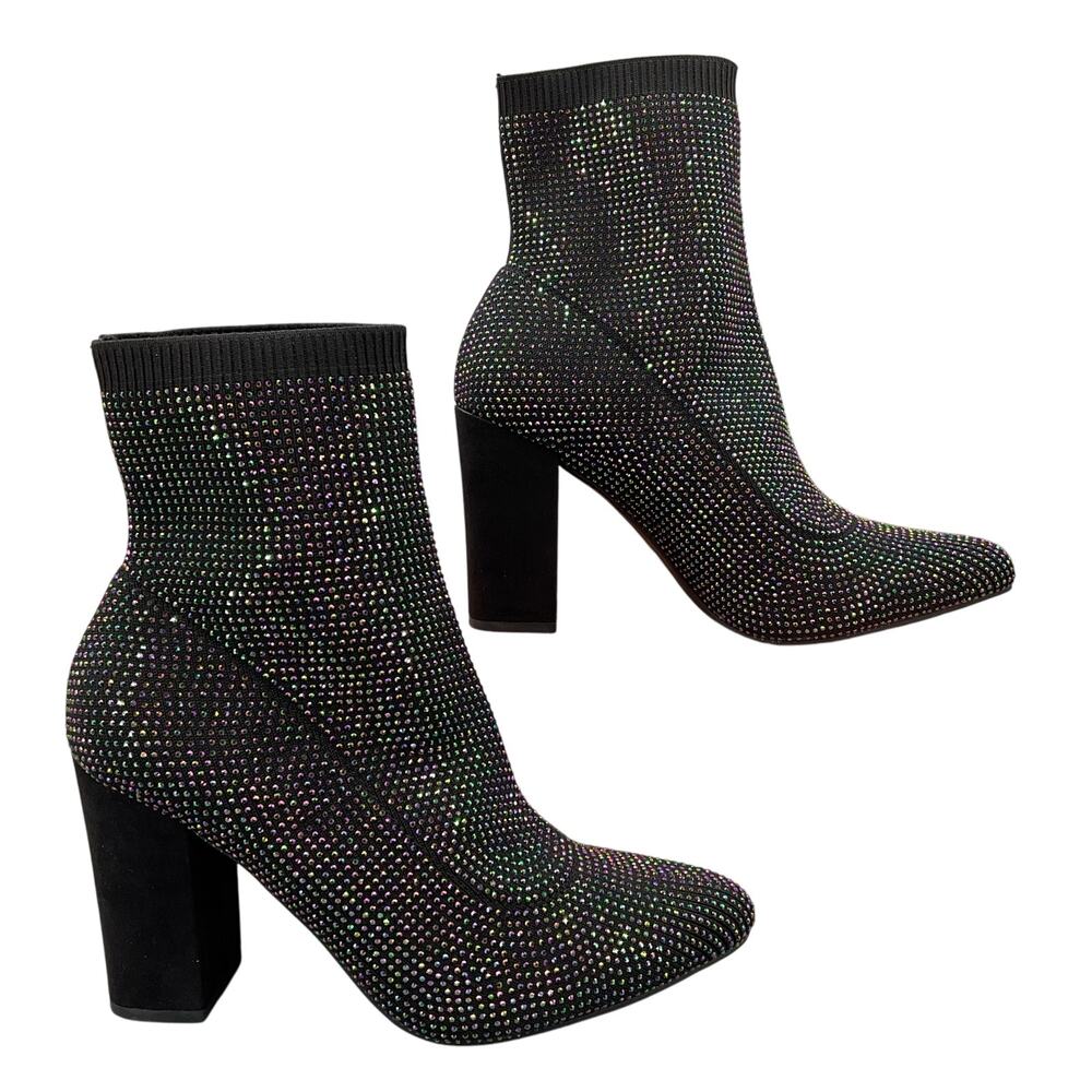 NEW Wild Pair Women’s Baybe Bling Sock Booties Black Size 7M